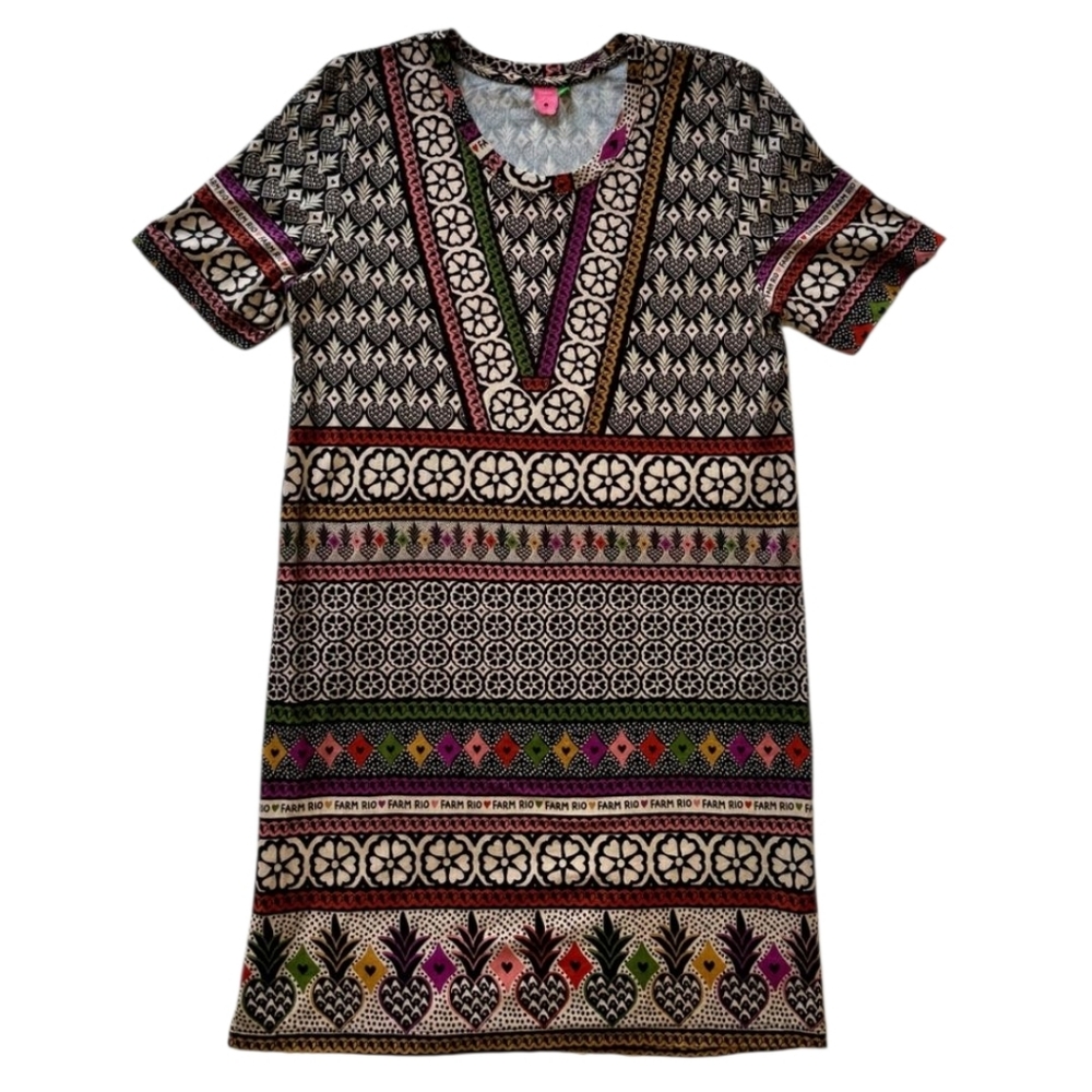 Farm Rio Woman's Multicolor Patterned Mini Dress Size Small - Picture 2 of 6